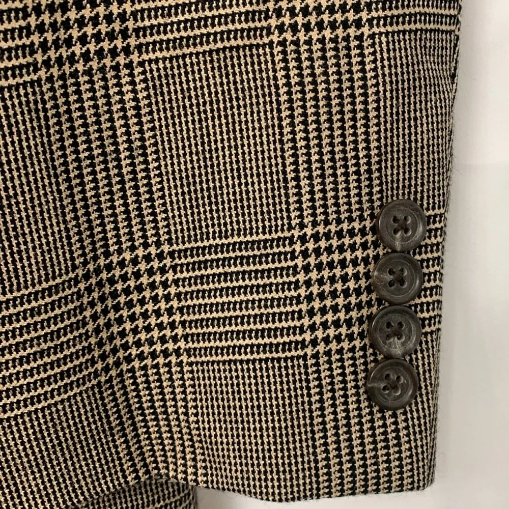 Jos A Bank Signature Collection Silk Camelhair Blazer Brown Plaid Sport Coat 38S